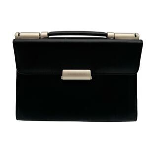 Mandarina Duck Vintage Sophisticated Minimalist Black Leather Handbag